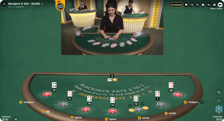 live dealer blackjack - different view